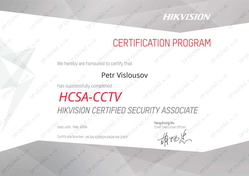 Certificate Hikvision